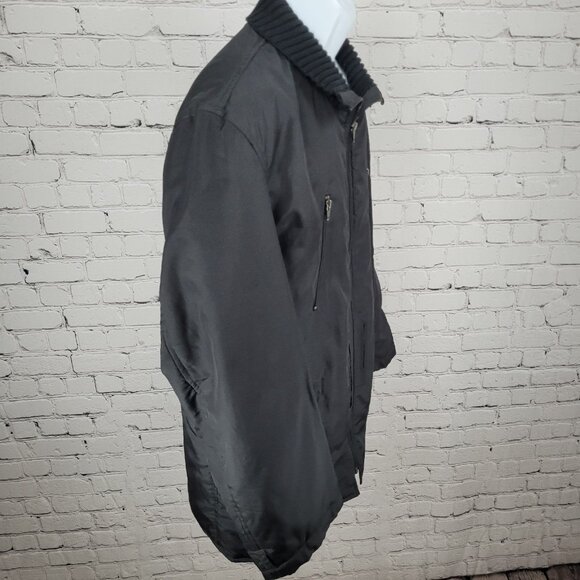 Zara Man Black Full Zip Knit Collar Lightweight Zip Pockets Jacket Size Large L - Picture 14 of 14